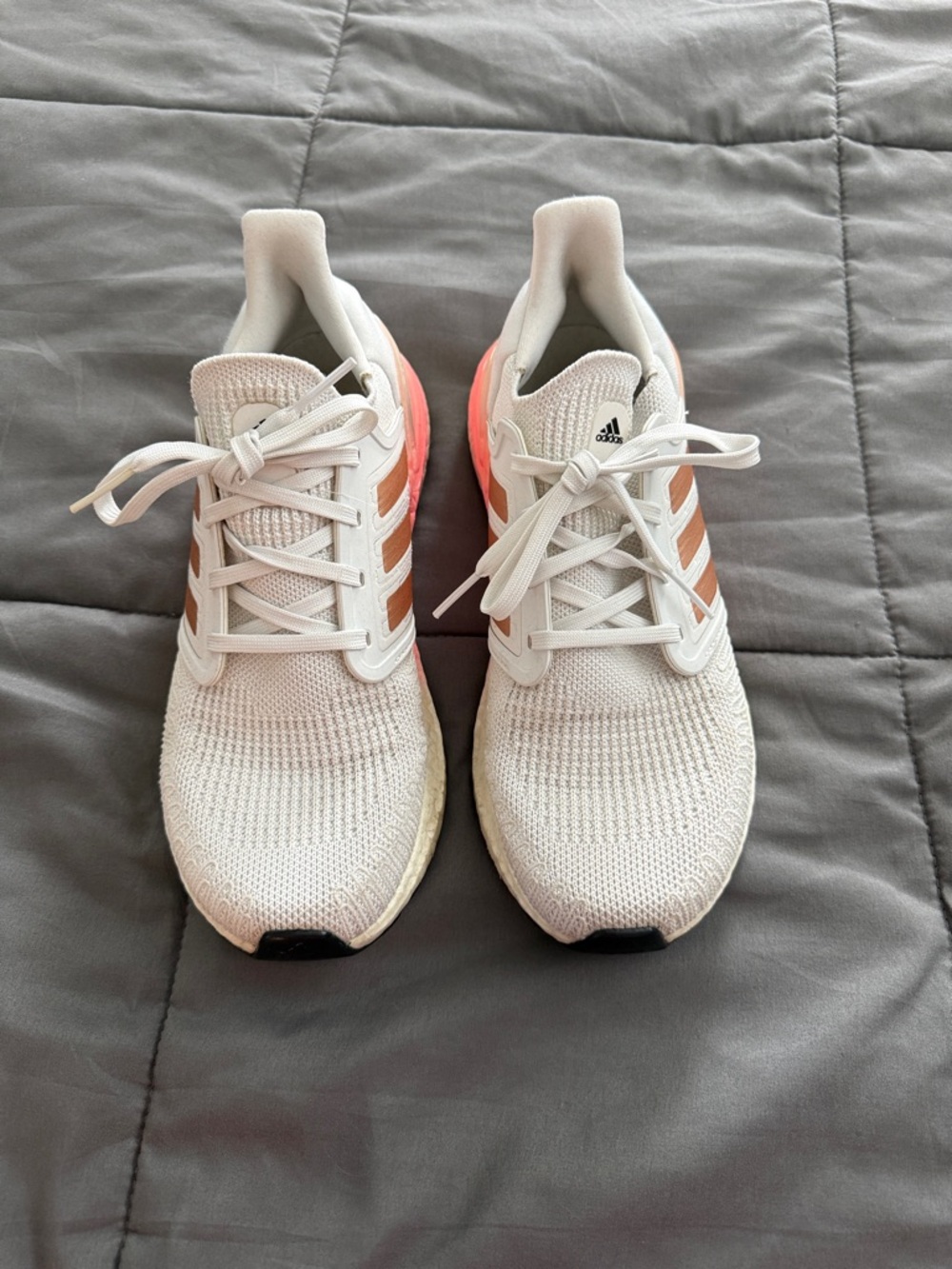 Adidas Ultra Boost 20 White Copper Flash Red Pink Women's Athletic Shoes 8.5 - Picture 2 of 8